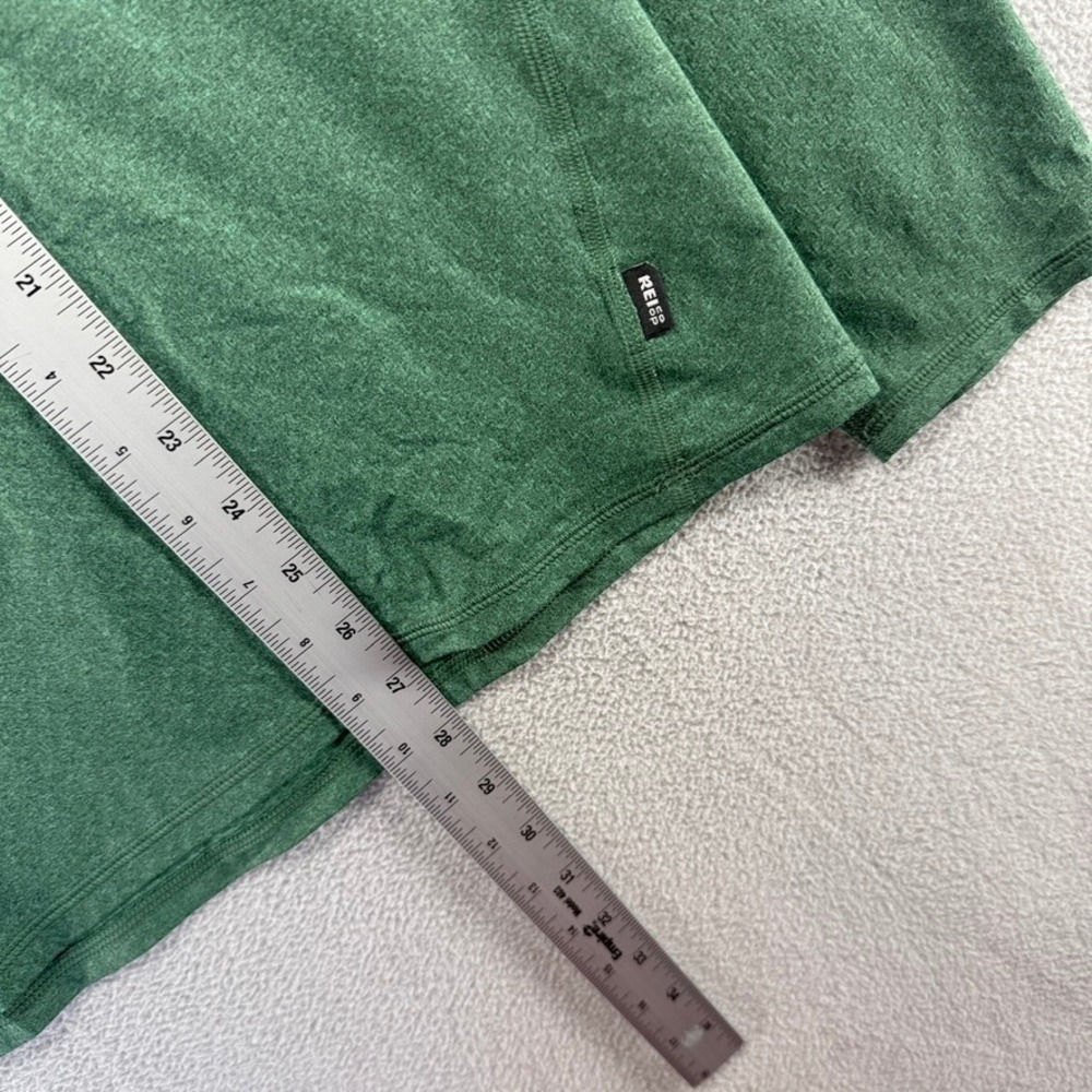 REI Co-op Midweight Base Layer Shirt men's Medium Green Quarter Zip Pullover - Picture 4 of 9